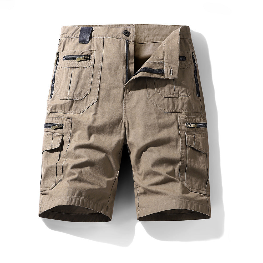 Pantalon de coton pur multi-poches d'été pour homme Solid Color Workwear Capri Pantalons pour homme Plus Si