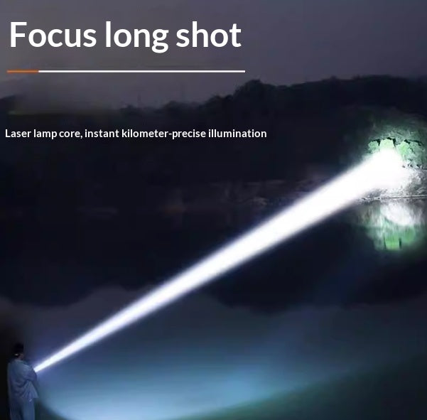 Rechargeable flashlight laser white light portable strong light flashlight
