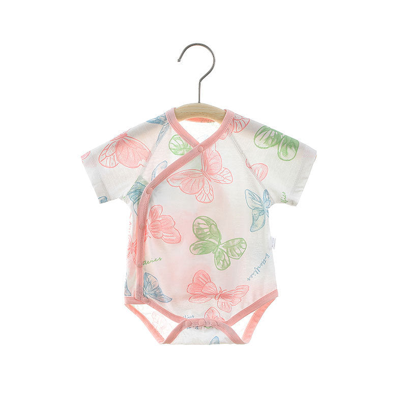 Caricature simple Imprimer Été Bébé Rompers Vêtements filles