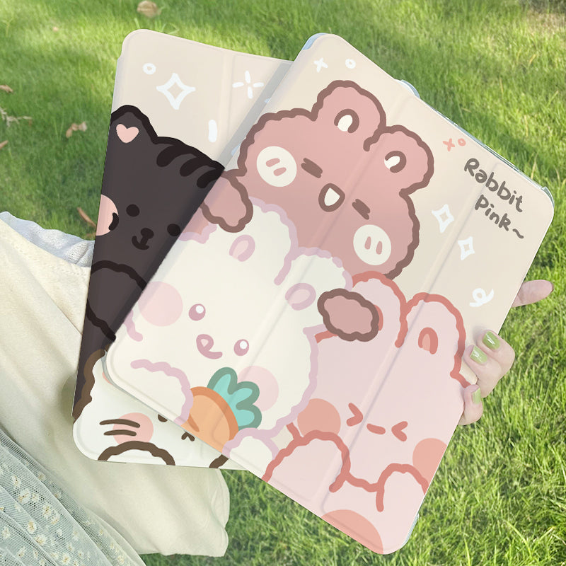 Etui de protection triple pli plat de lapin