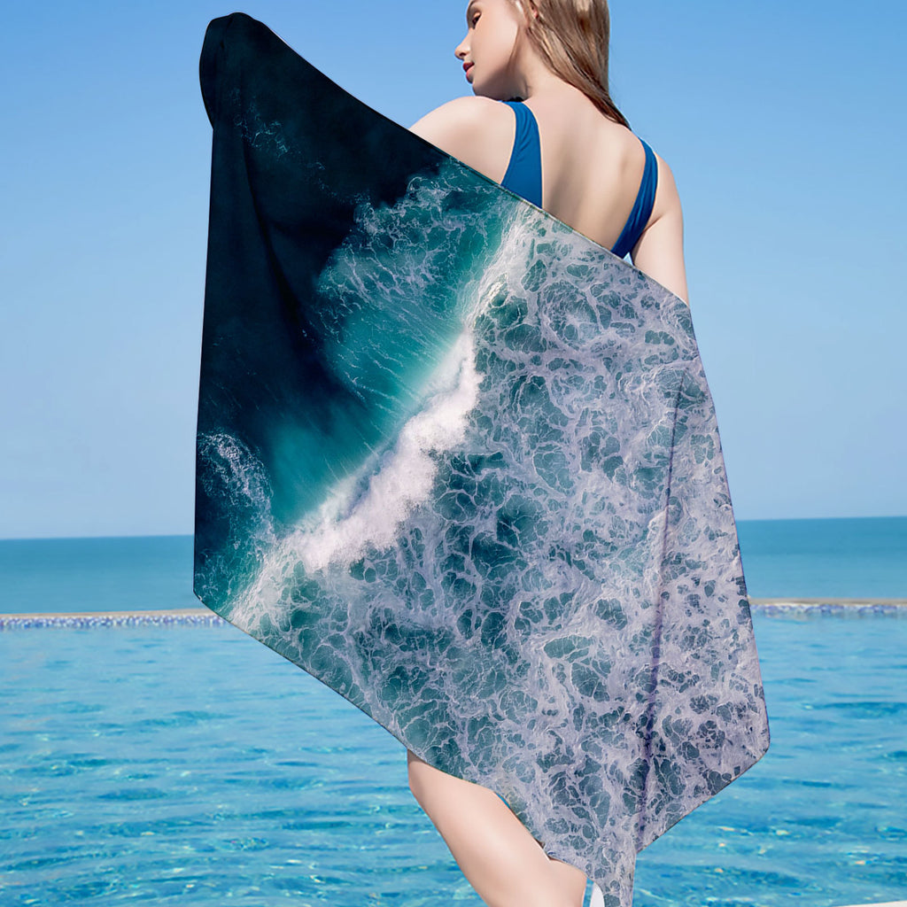 Serviette plate tissée ultra fine en fibre carrée de plage