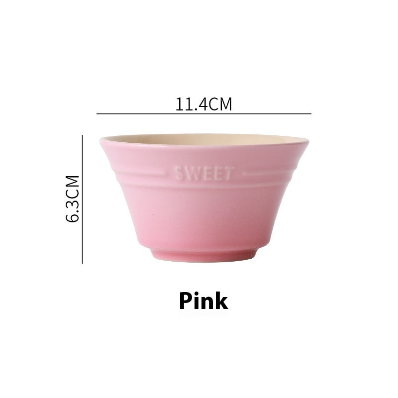 Colorful Gradient Céramique 45 pouces Bamboo Hat Rice Bowl Creative Home