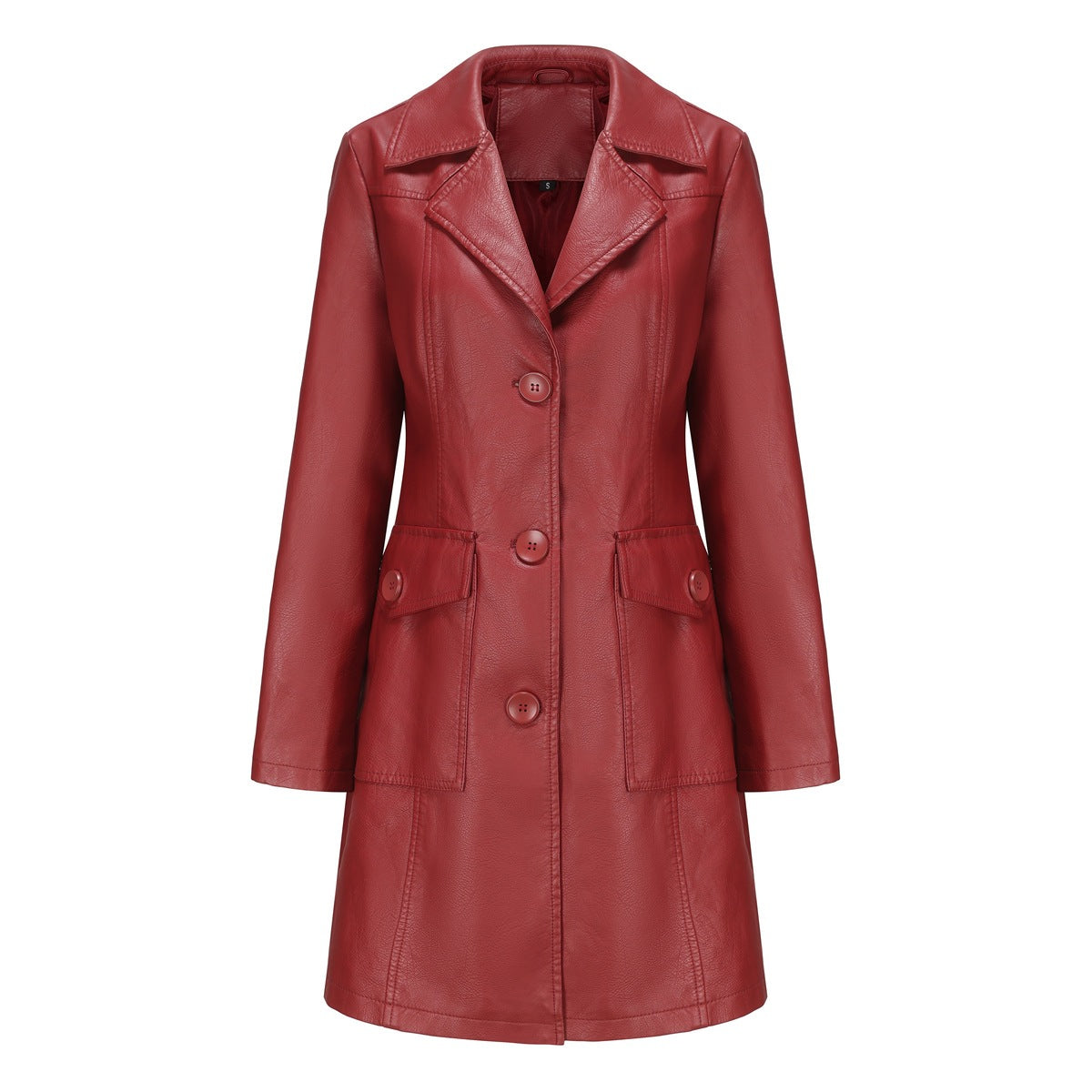 Vêtements de dessus en cuir long pour femmes