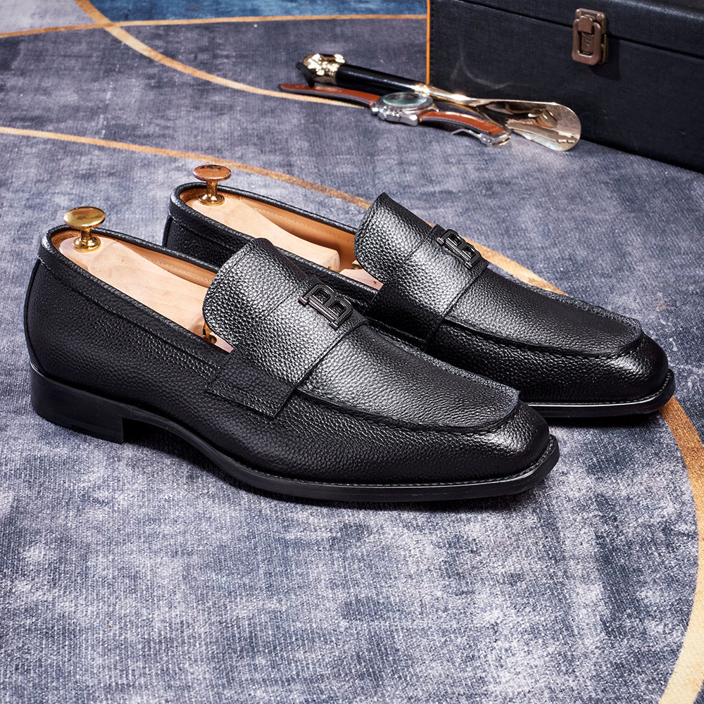 Mocassins pour hommes munis d'une semelle en cuir véritable et entièrement confectionnée de Cowhide