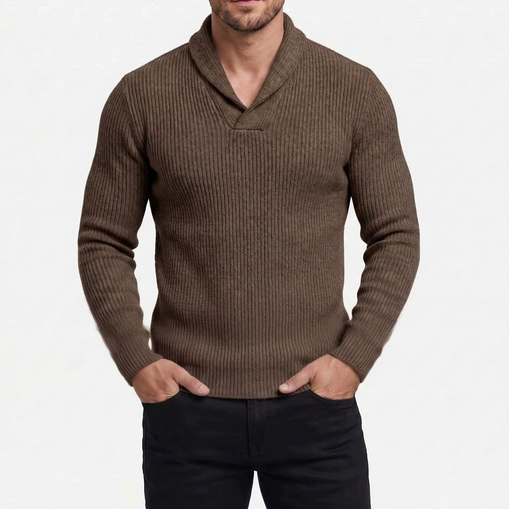 Homme Manches longues col V Slim-fit Sweater tricot