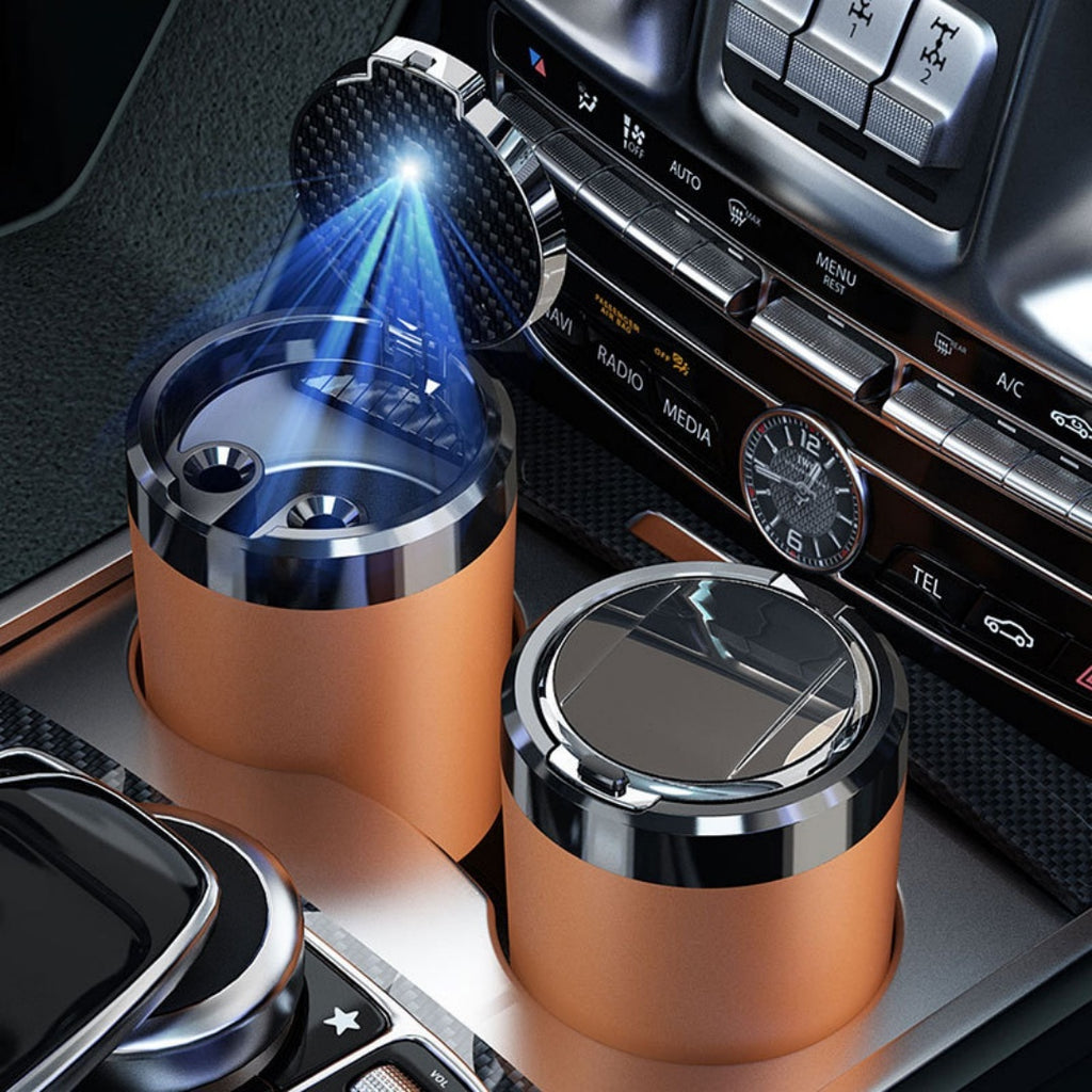Cendrier de voiture, Linge de céramique, Incendie, Couvercle auto-ouvert, LED, amovible