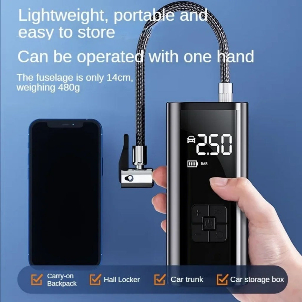 Gonflateur de pneus portable Gonflateur électrique rechargeable pour compresseur d'air numérique de vélo de voiture