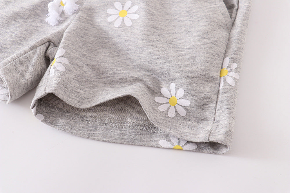 Filles' Light Gray Impression Petit Short Daisy