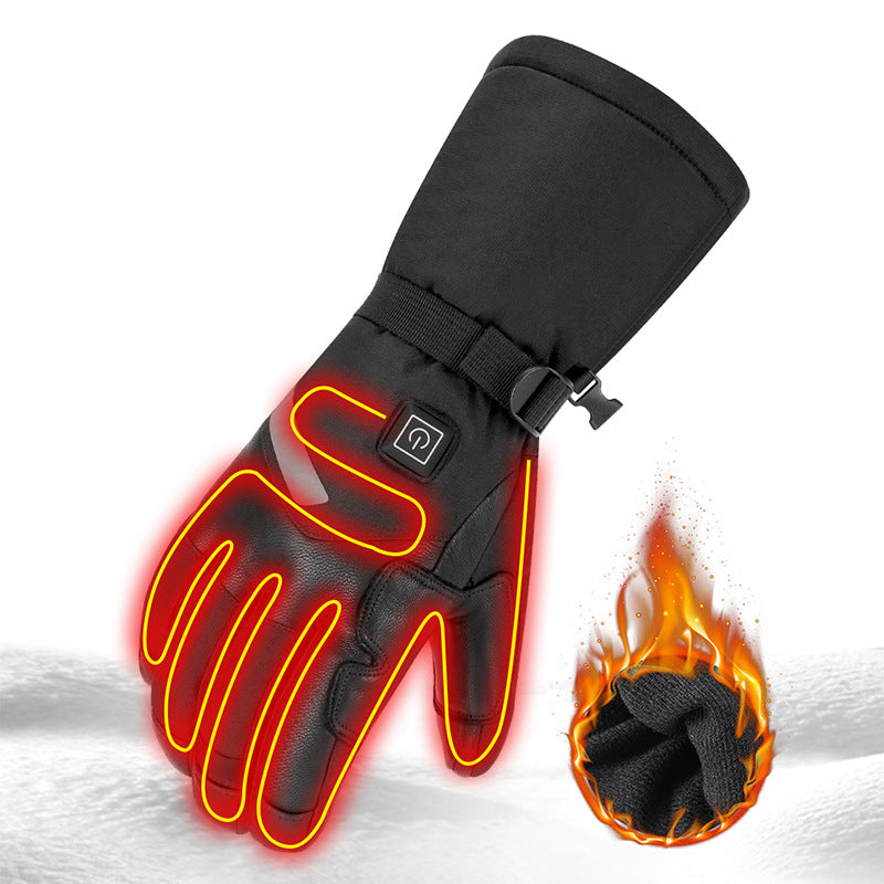 Gants de chauffage électrique en peau de mouton Moto Thermique Smart Touch Écran Ski extérieur