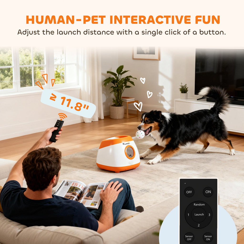 Lance-balles de chien automatique avec distance 26-80 FT
