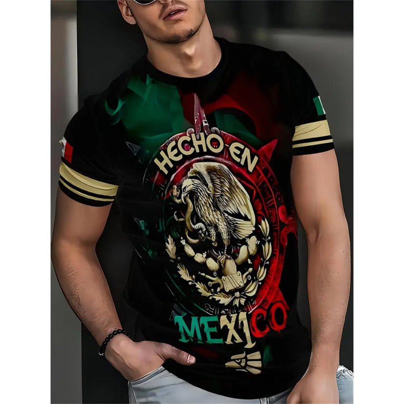 T-shirt homme à manches courtes Business Casual Series Impression numérique 3D