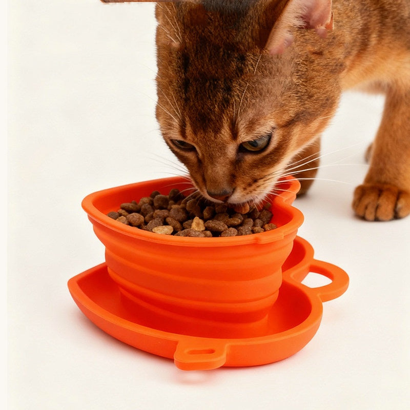 Pet Outdoor Bowl Portable Polding Silicone Bowl