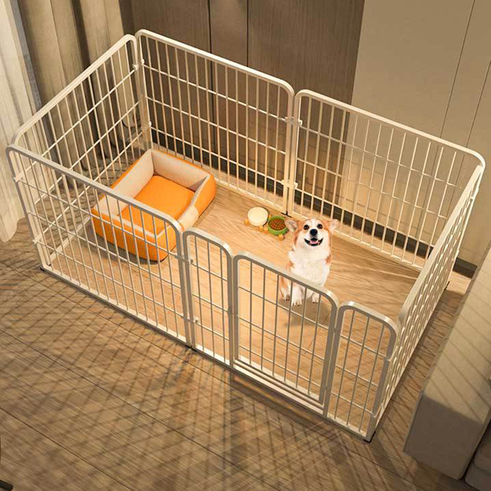 6Panel chien chien chiot Playpen métal intérieur extérieur chien Fence pour petit chien moyen