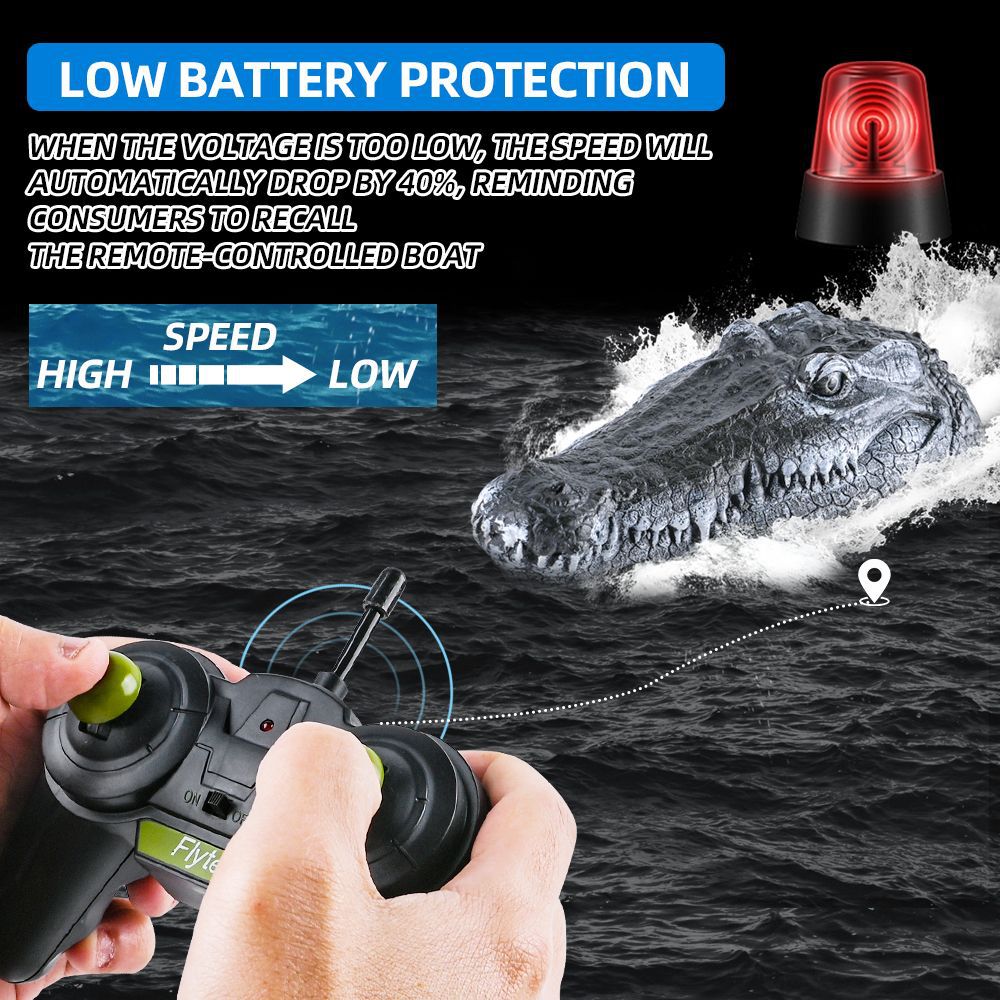 Simulated Crocodile Head Remote-control Navire pour enfants Modèle de bateau Jouets Garçon Spoof
