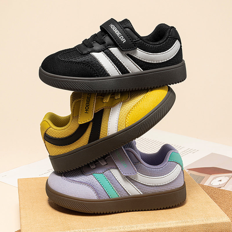 Children's retro hook-and-loop sneakers, wide and comfortable fit