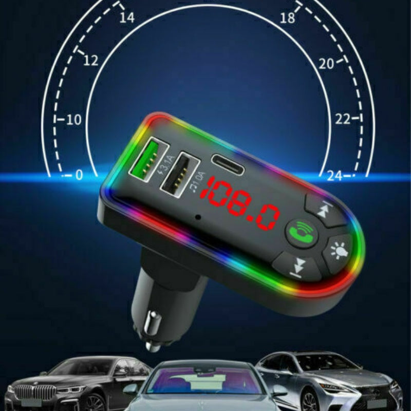 Voiture Bluetooth 5.0 lecteur MP3 radio FM émetteur 3.1A Lots d'adaptateur de chargeur rapide