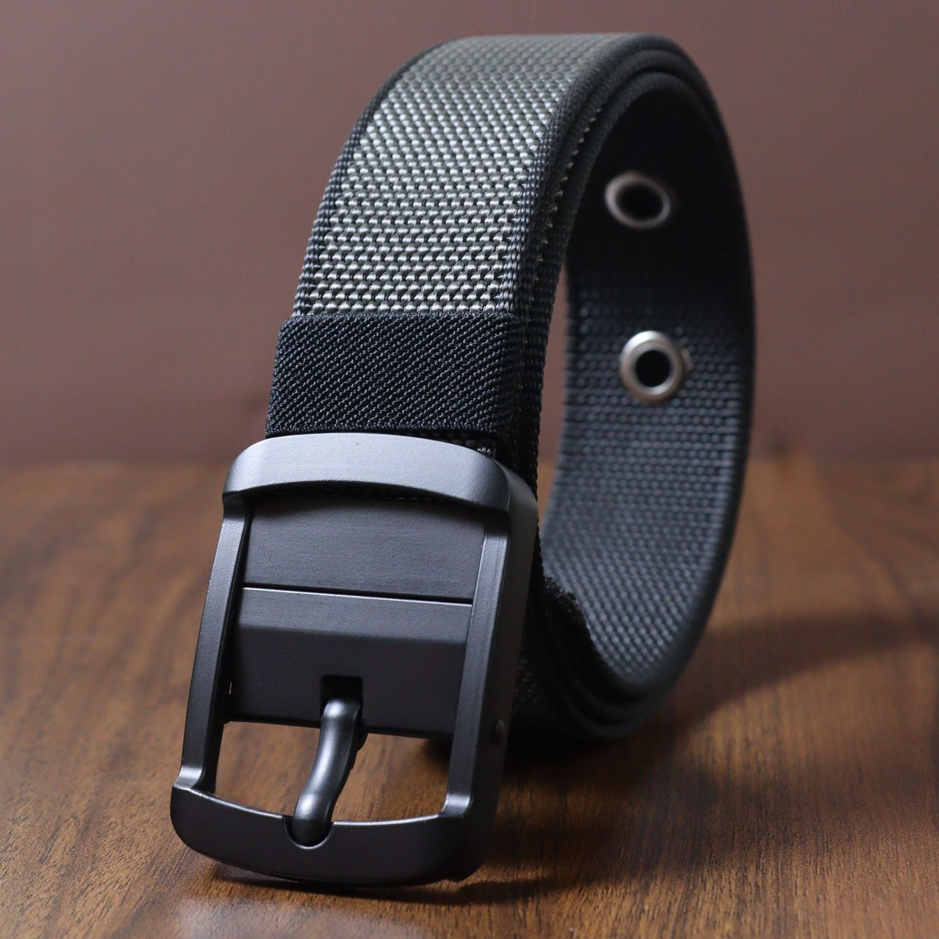 Ceinture de nylon rotative pour hommes avec boucle d'épingle double face