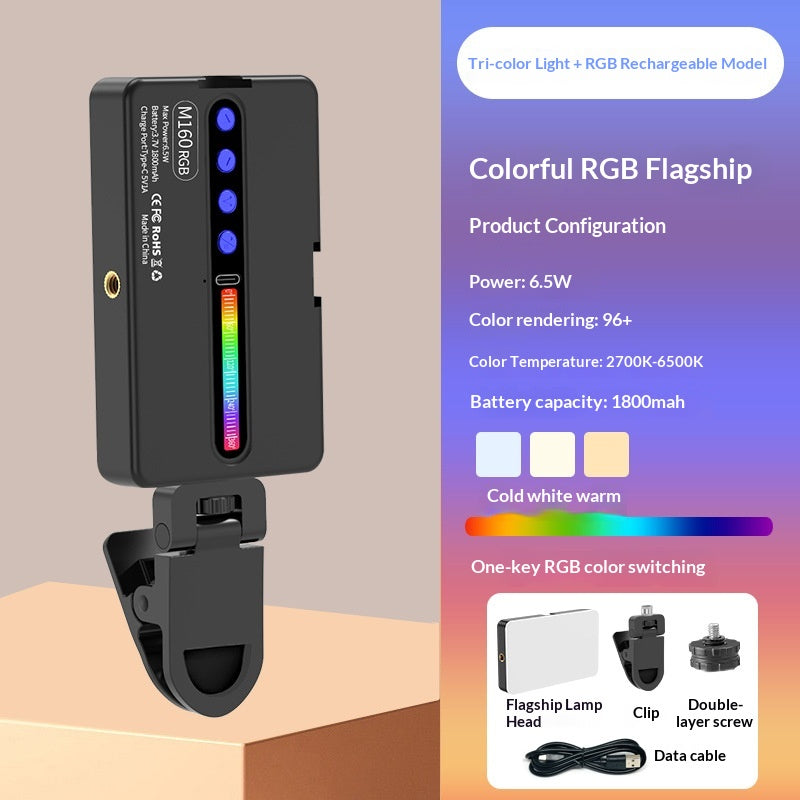 Lampe de remplissage à LED carrée portable pour la prise de vue extérieure avec votre téléphone