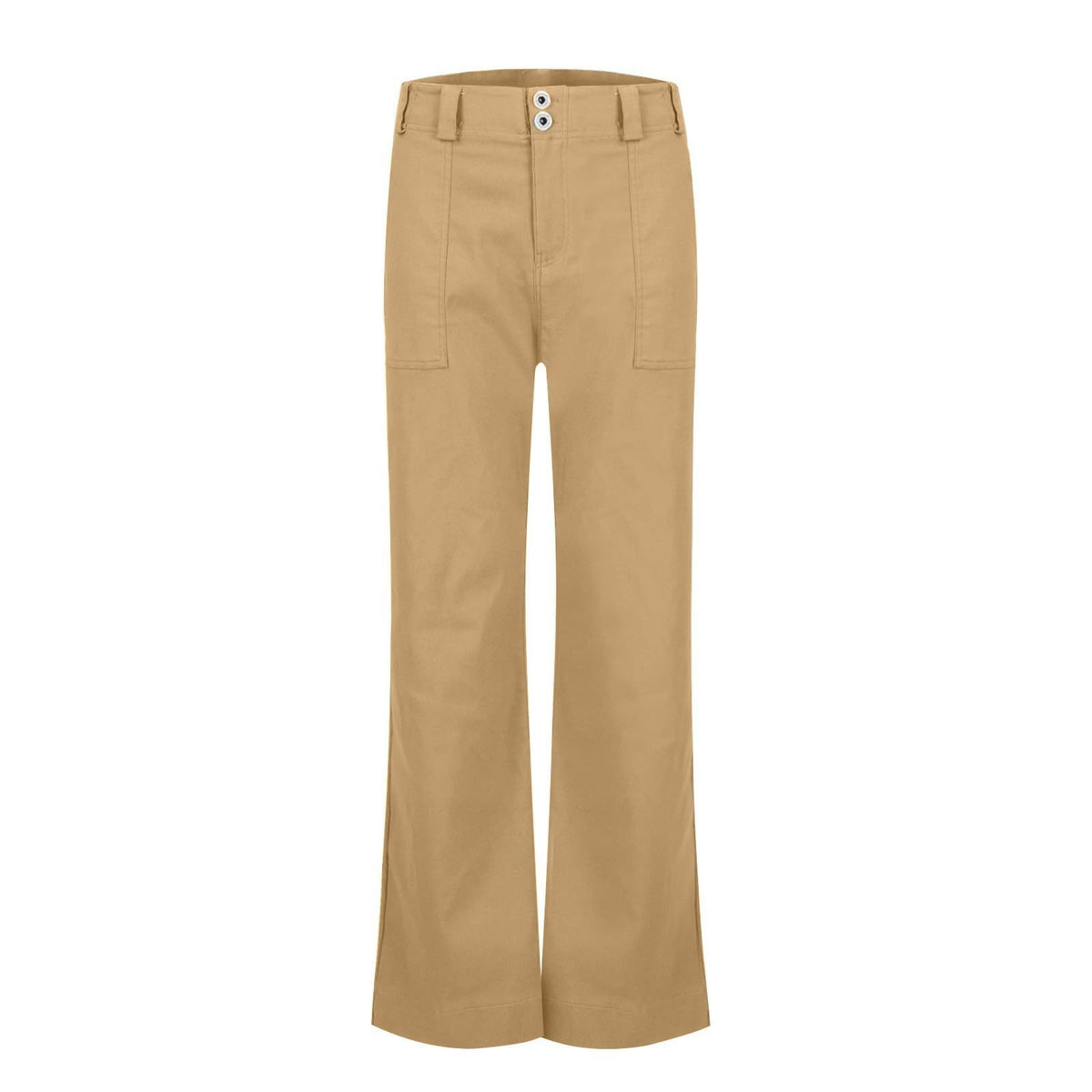 Femmes Multi Pocket Stretch élastique taille Twill Cotton Pantalons haute taille