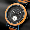 Montre Quartz classique en bois analogique de style minimaliste