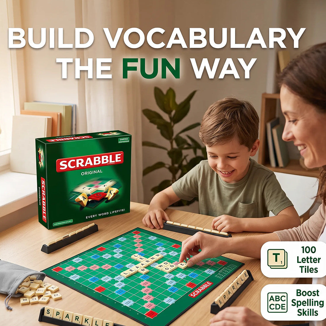 Scrabble jeu de société classique d'origine jeu et les enfants de la famille scellés une Dult Edition