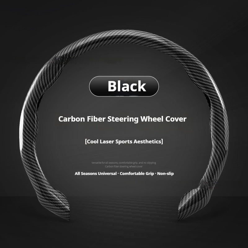 Tout-en-un Laser-Cut Carbon-Fibre Pattern Non-Slip Ultra-Thin Chapeau de volant