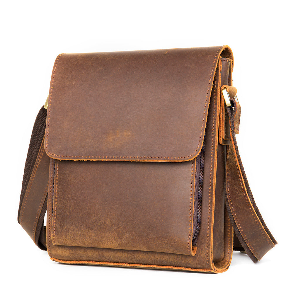 Véritable cuir homme Mode épaule Selle en cuir Crossbody Casual Messenger Bag