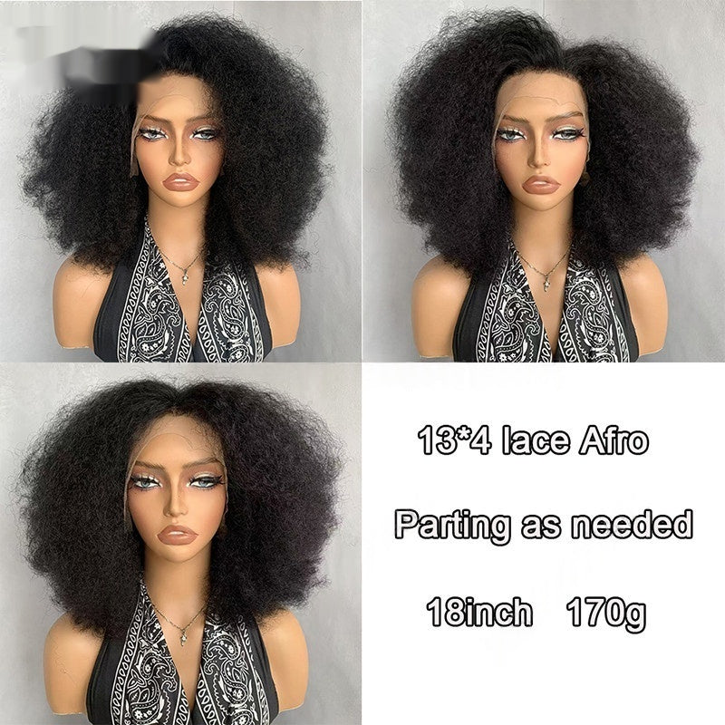 Afro Kinky Curly 80 Mélanger les cheveux humains Perruques Afro Kinky