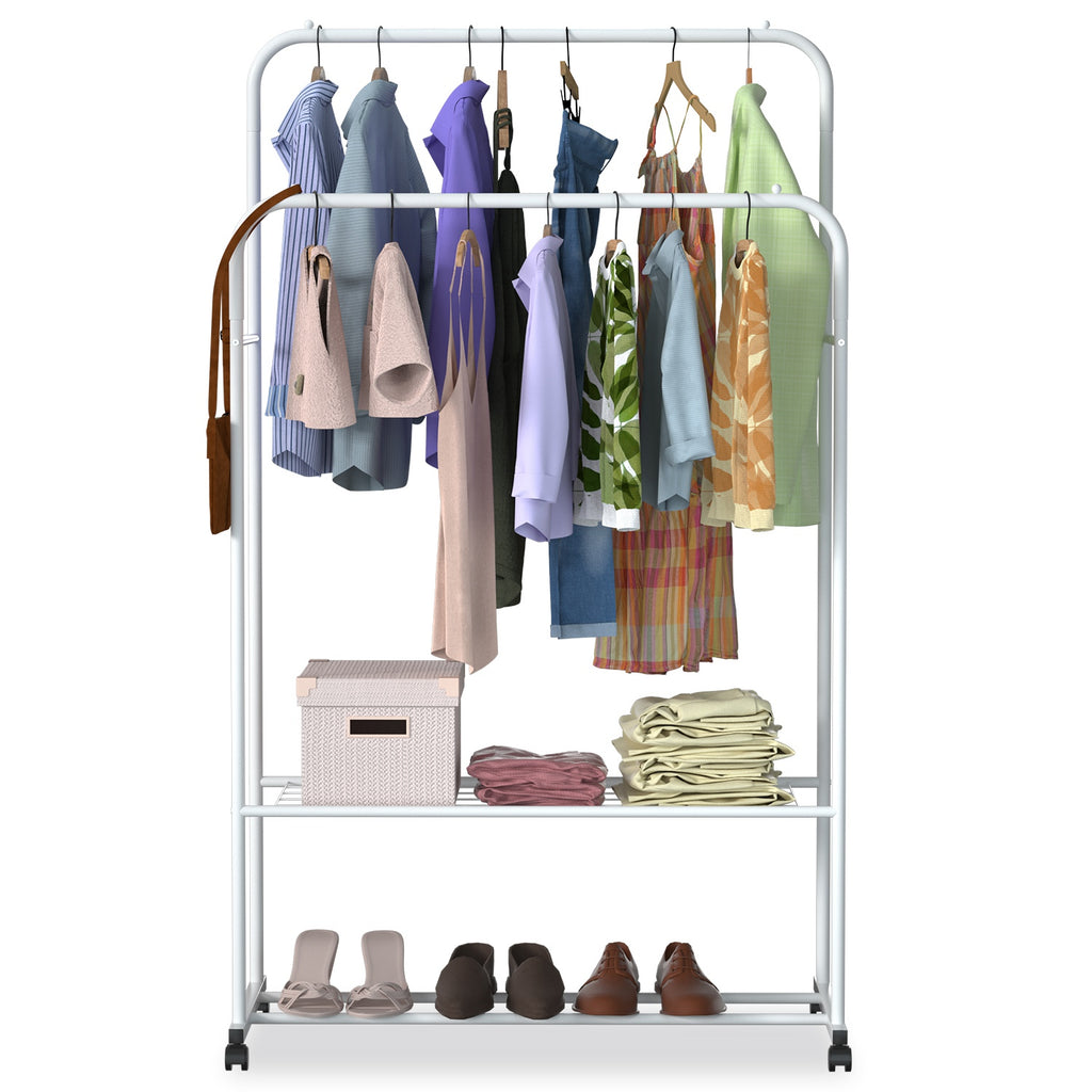 1Pc Vêtements pendaison Rack Vêtements pendaison Rail Oreiller Chaussures Affichage Organisateur Stand Rolling
