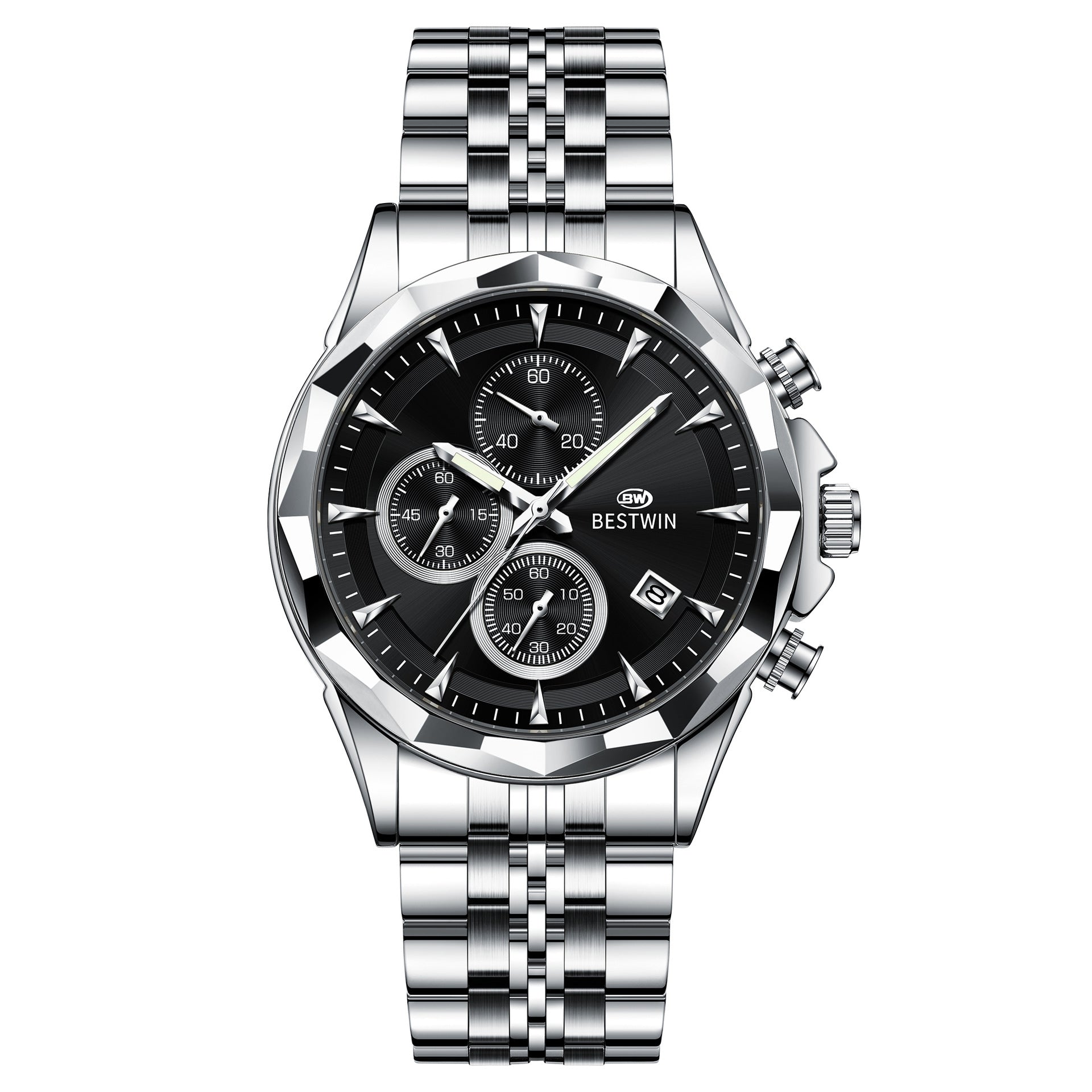 Homme Lumineux Montre personnalisée à six mains Élégante et accrocheuse