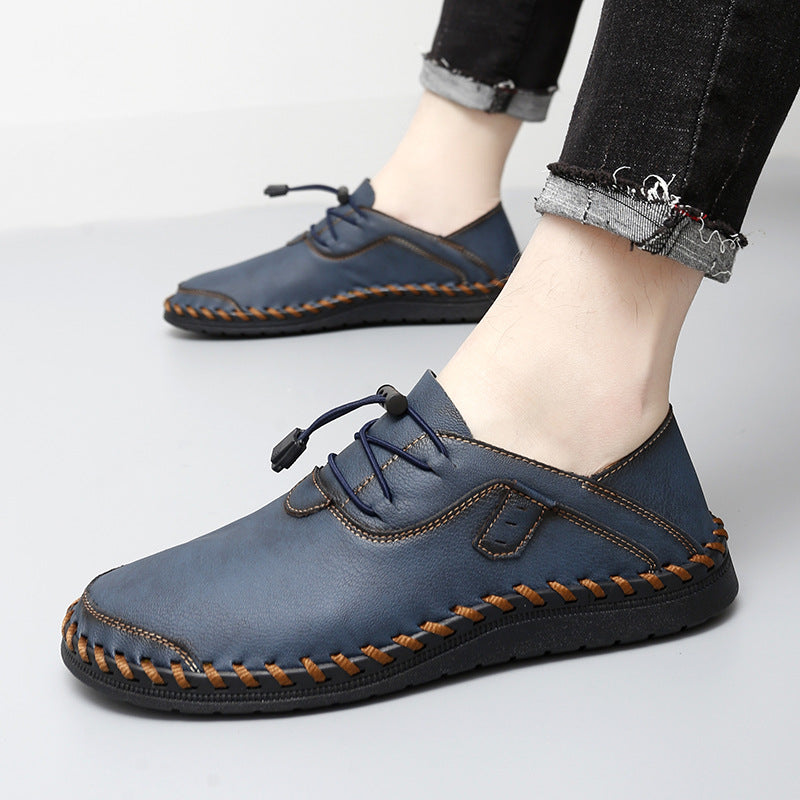 Men's casual leather shoes with a flexible, non-slip grip