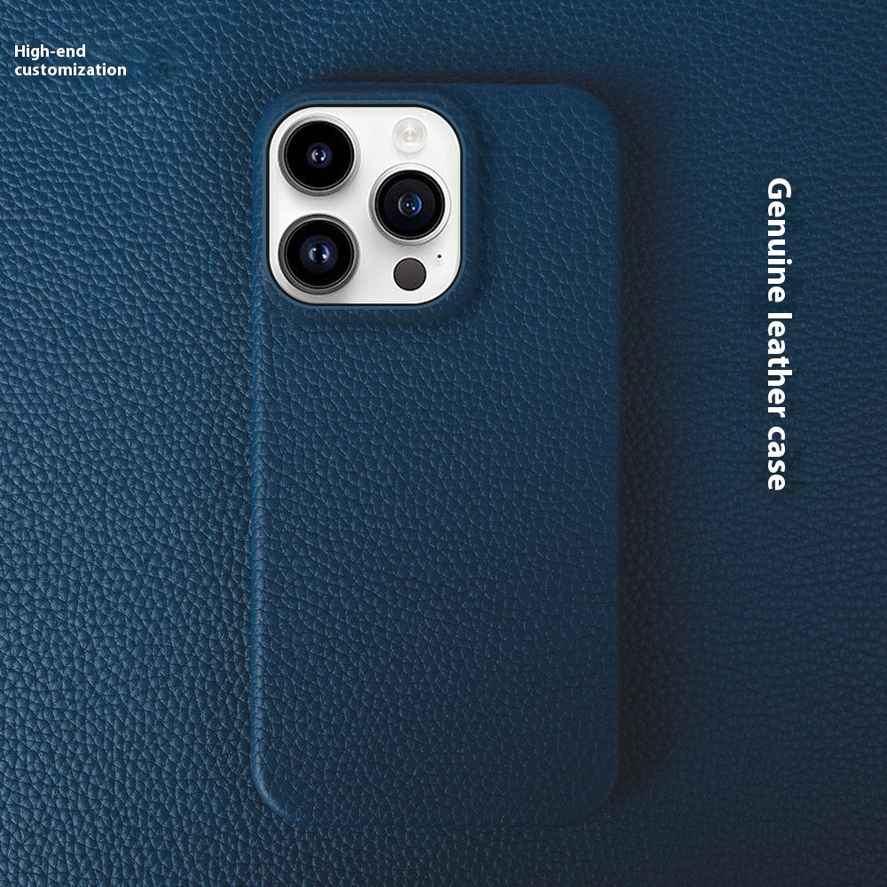 Simple Solid couleur cuir demi-paquet de téléphone Case