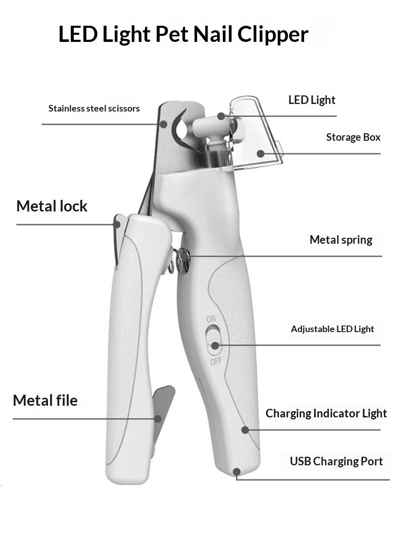 Pince à ongles LED rechargeable