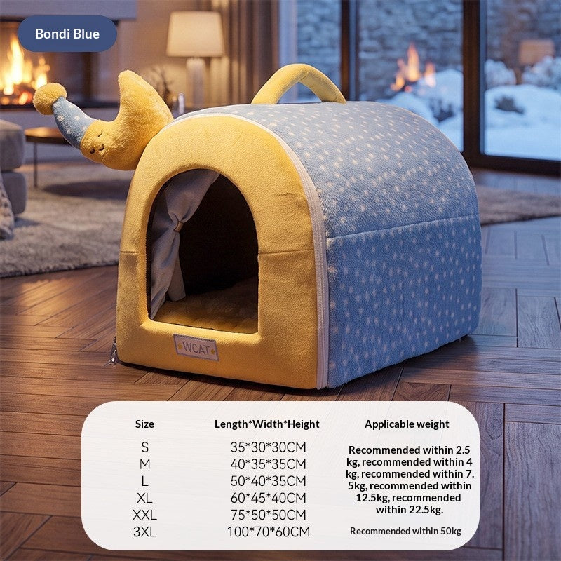 Animaux de compagnie Portable Courbé Maison Nid Petit à moyenne taille chien lit et lit de chat