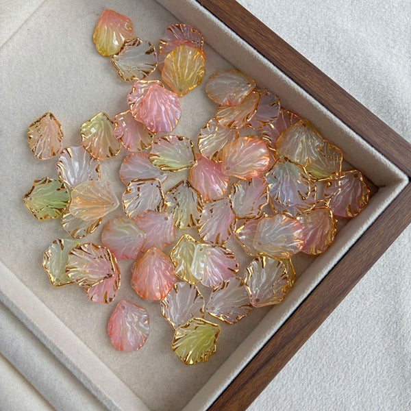 Perles de feuille de coquillage en or gradué