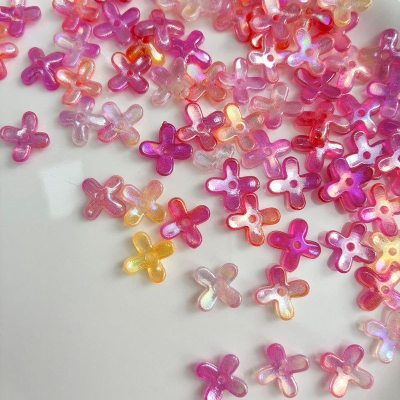 Perles de fleurs acryliques 4-Petal Lumineuses Glow-in-the-Dark