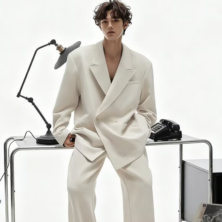 Springautumn Style coréen Mens Minimalist Suit Jacket