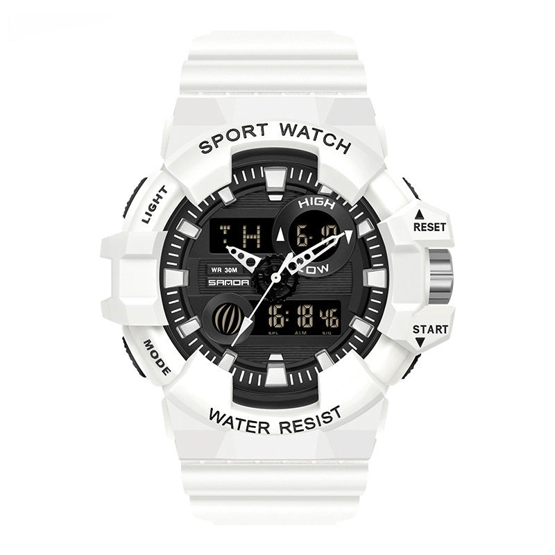 Trendy Sports Montre électronique Mode Double affichage Grand Cadran Lumineux Imperméable Unise