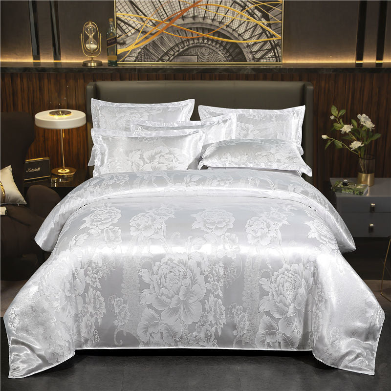 Couverture de courtepointe Jacquard européenne simple et double soie