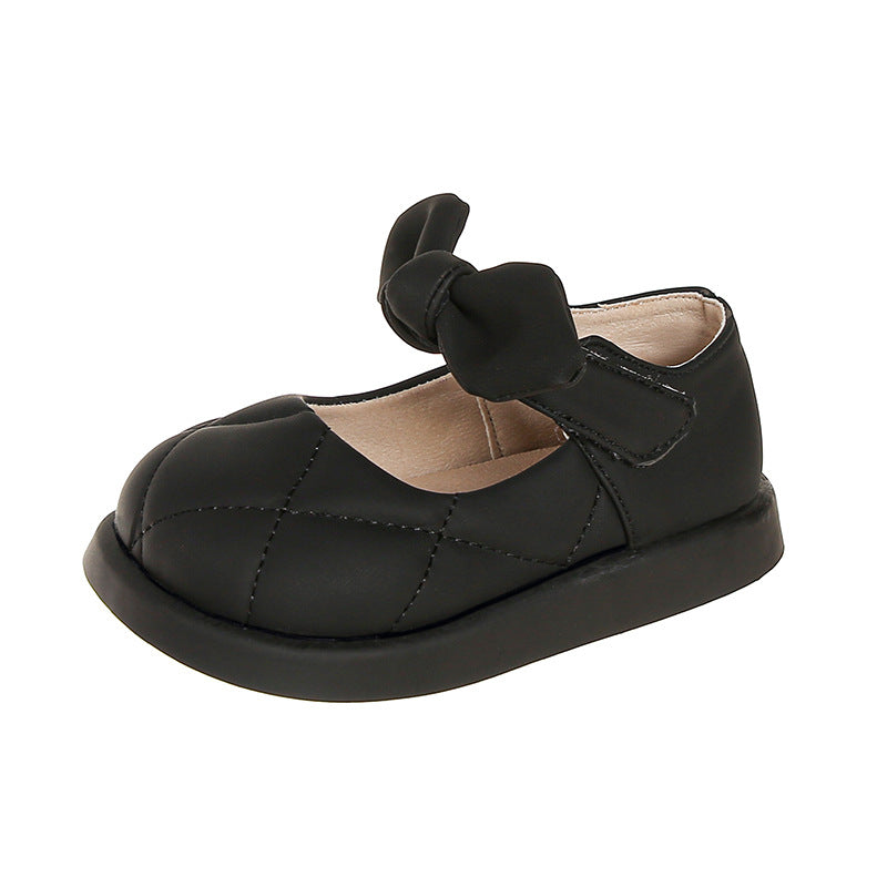 Princesse Chaussures Filles Lolita Bow Chaussures en cuir Lady Souple Bouche Douce Fond P