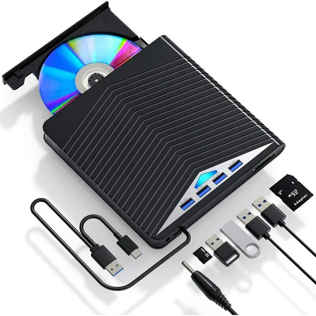 Disque externe CD DVD pour PC Ordinateur portable Windows 11 10 USB 3.0 graveur lecteur