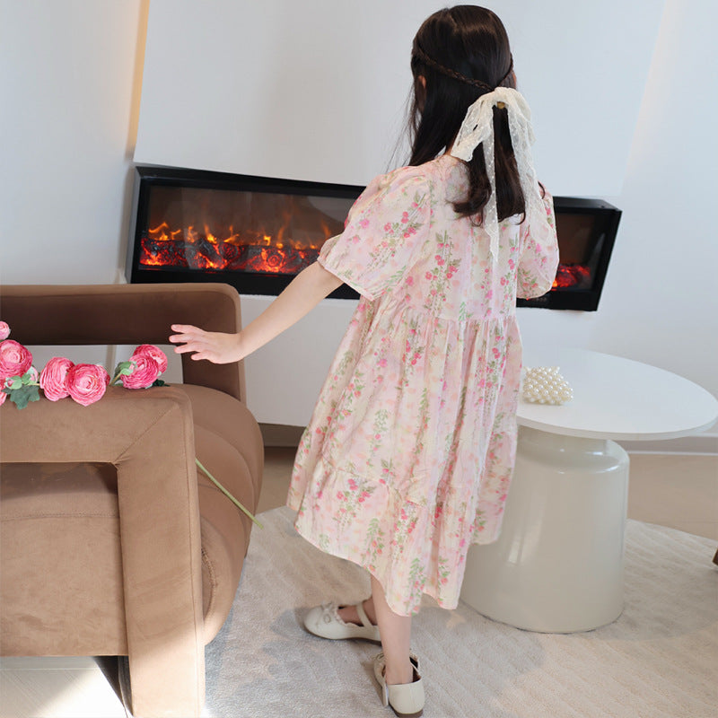 Robe de princesse de fleur de fleur pour les enfants plus âgés