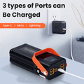 50000mAh Banque de puissance portable de grande capacité avec câble de données intégré