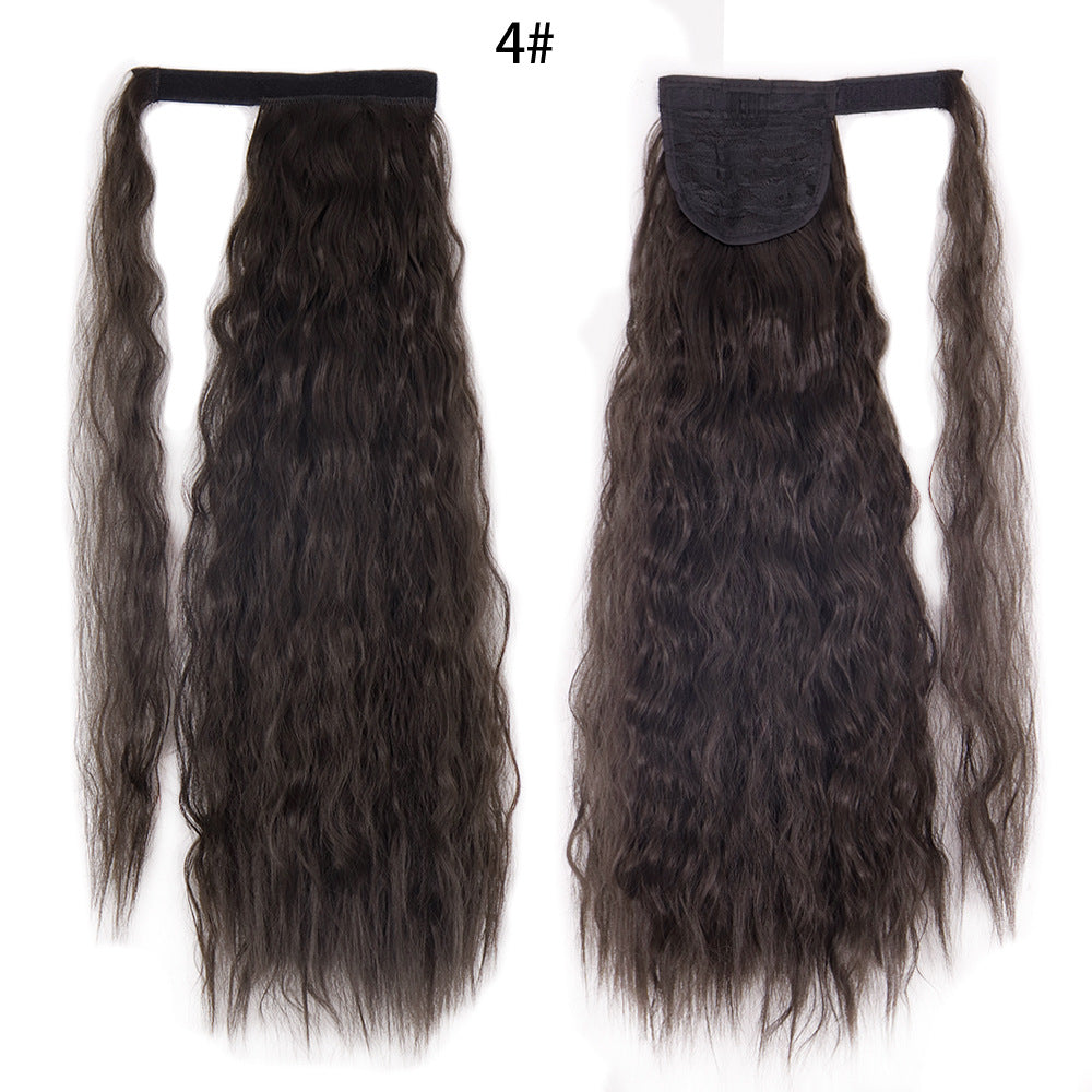 Ponytail Perruque Eau Wave Velcro Bande chimique fibre haute température soie