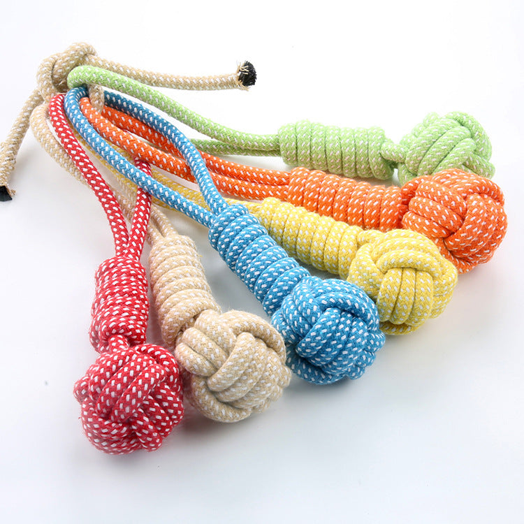 Pet Dog Coton Rope Joueur Tir Type Jouet de broyage