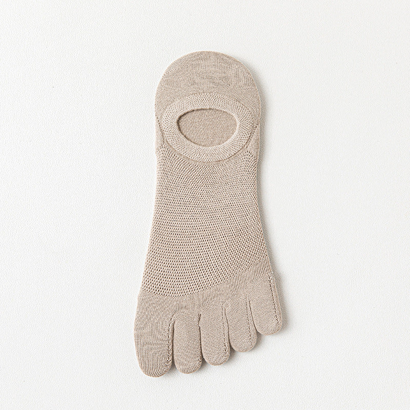 Men's mince Mesh Respirant Cinq doigts Chaussettes invisibles