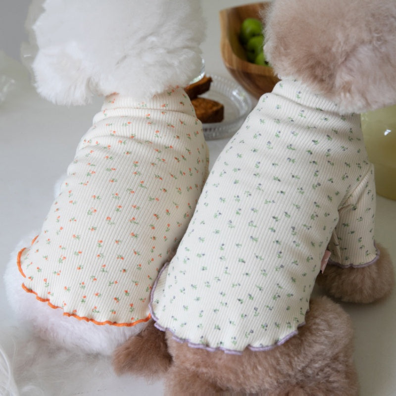 Pet apparel at the base, floral pattern