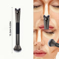 Brosse de maquillage à double tête Poudre molle Blush Highlight Fibre cheveux doux