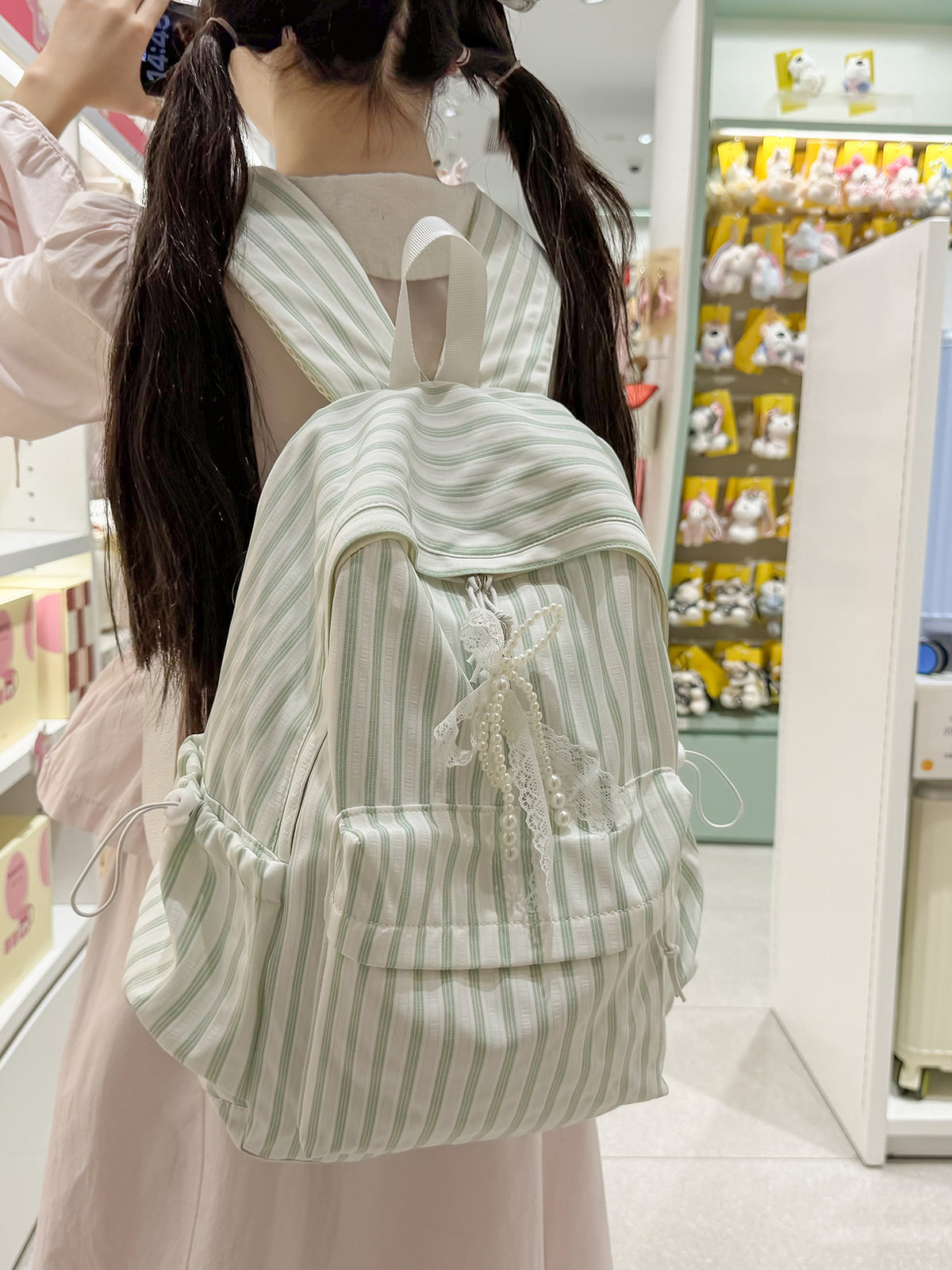 Preppy-style Casual Tote de toile rayée pour les femmes