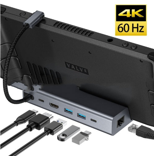 6-en-1 Console de jeu Tablet PC 4khd Multi-fonction Typec Hub Base